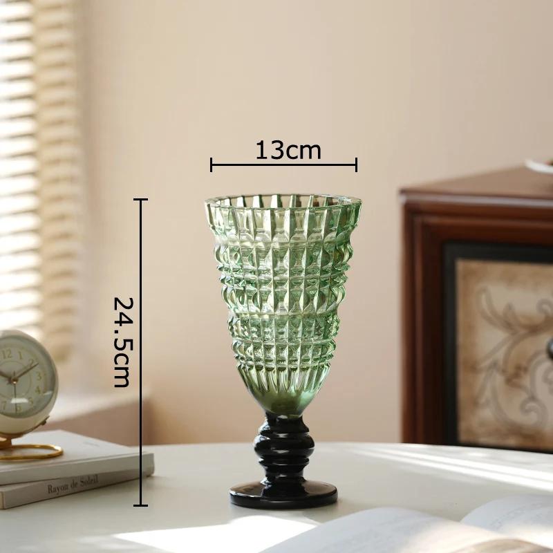 Kreatywny przezroczysty szklany wazon reliefowy doniczka do hydroponiki dekoracja stołu wazony na kwiaty estetyczny wystrój pokoju