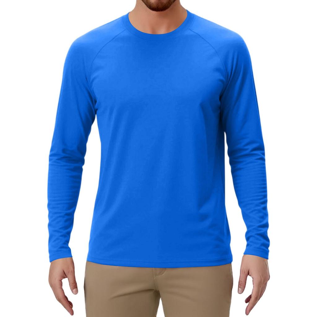 Men's Solid Color Raglan Long Sleeve Sports Top