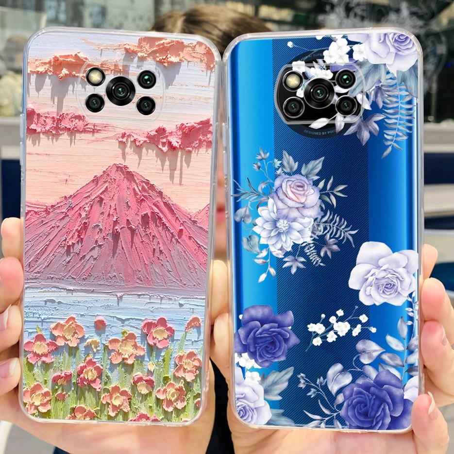 För Xiaomi Poco X3 Pro Fodral Ny Mode Målat Skydd Genomskinligt Silikon Mjukt TPU Telefonfodral För Xiaomi Poco X3 NFC PocoX3 Pro Skal
