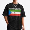 Equatorial Guinea Flag T Shirts Washed 100% Cotton Street T-Shirt Novelty for Men Women Streetwear Summer Tee Shirt