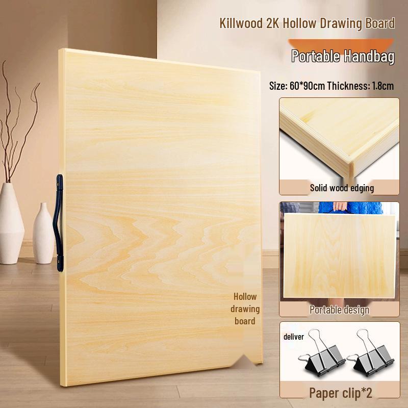 Ultra-thin 4K Basswood Art Drawing Board, Portable 8K Hollow Wooden Sketch Pad for Beginners