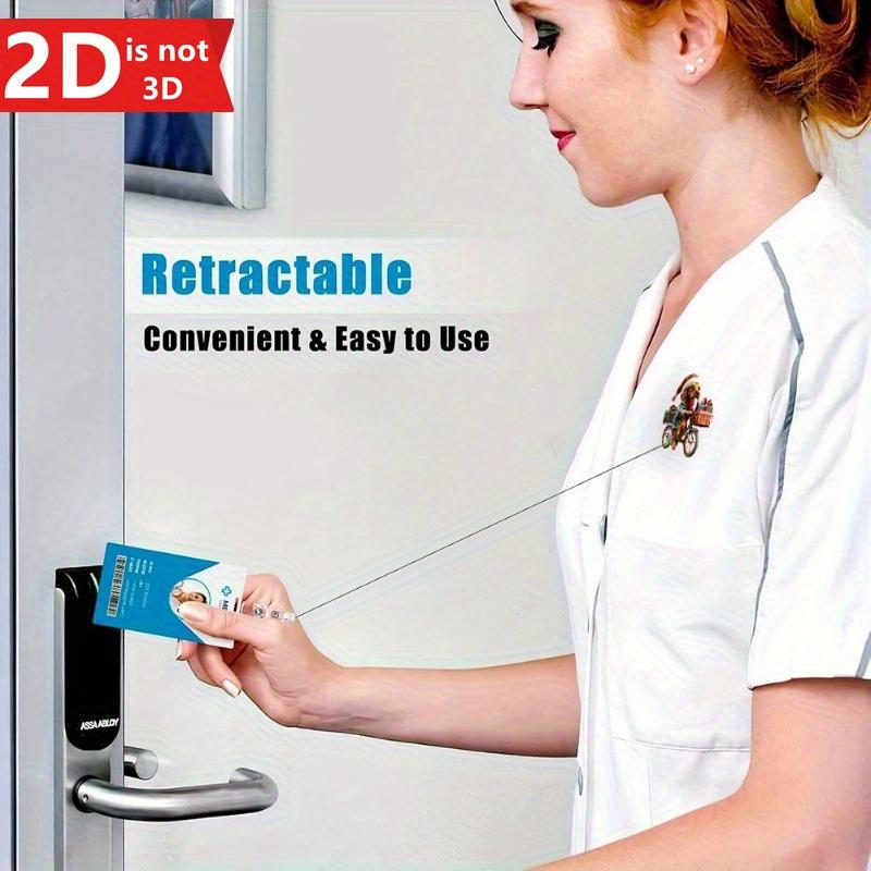 Fun Dog Design Retractable Badge Holder for Medical Staff, Office Workers, and General Use.