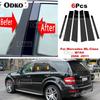 6Pcs Car Pillar Posts Porta Janela Guarnição Capa para Mercedes ML-Class W164 2006 2007 2008 2009 2010 2011 BC Coluna Adesivo