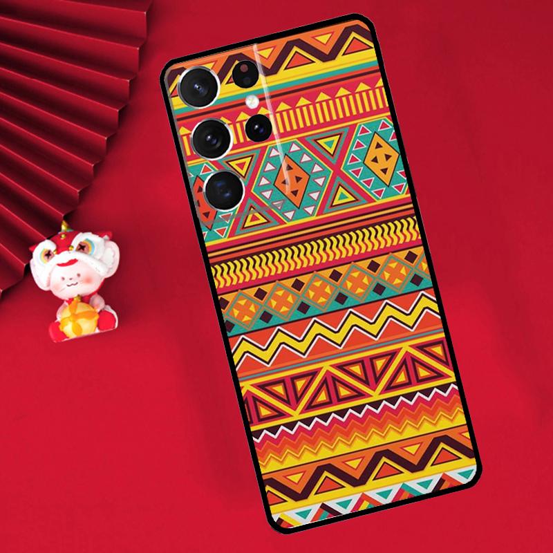 Tribal Aztec Geometric Colour Case For Samsung Galaxy S24 S23 S22 S21 Ultra S20 FE Note 20 10 Plus S8 S9 S10 Back Cover
