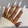 European and American Simple Straight Line Adjustable Ring, Hip-hop Style, Geometric Irregular Opening Bow Ring