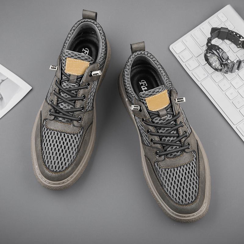 Summer 2024 Mesh Shoes Men Sneakers Breathable Light Men's Casual Shoes Lace-Up Walking Footwear Men's Comfortable Board Shoes