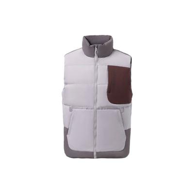 Color Block Warm Stand Collar Down Vest Men Vests Purple Gray AMRR011-4