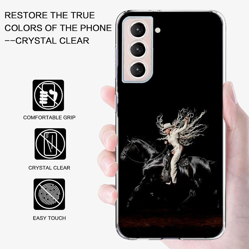 Singer Beyonce Cowboy Phone Case For Samsung Galaxy S25 Edge S24 S23 FE S21 S20 S10 Plus S22 S26 Ultra Cover Clear Cases TPU Cap