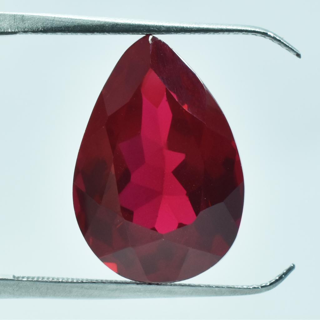 Natural Red Ruby Loose Gemstone Bloody 17.25 ct Pear Shape for Jewelry Making and Gem Collections