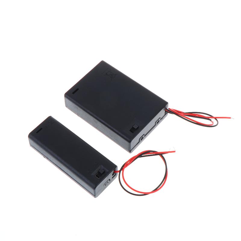 1/3Pcs Aa Battery Holder Storage Case Box With Switch And Cover For Aa Batteries Standard Container 1 2 3 4 6 8 Slots