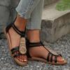 Fashion TIMETANG Bohemia Beach Sandals Women Summer Rome Casual Retro Rhinestone String Bead Platform Shoes Woman