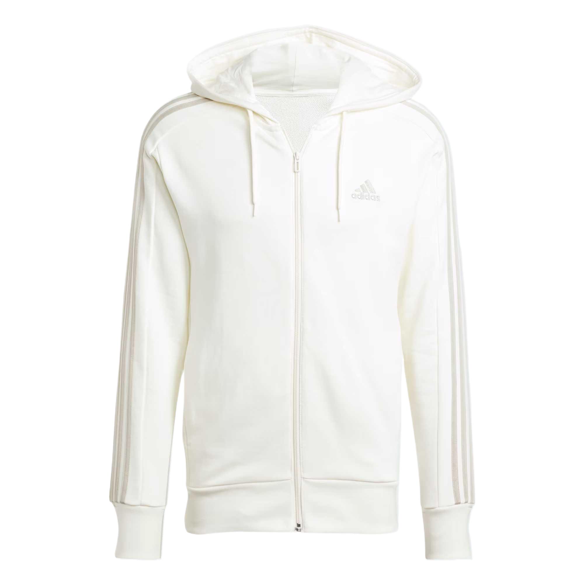 Adidas Essentials French Terry 3 Stripes Full Zip Hoodie IS1373 L