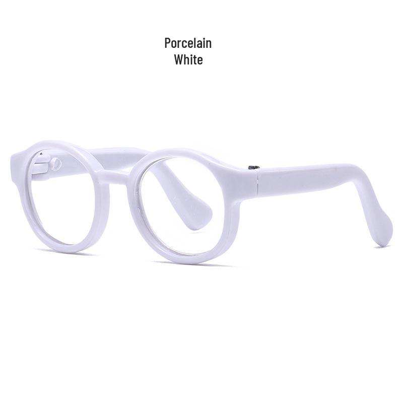 Labubu Cotton Doll with Sunglasses - 10cm Figurine Accessory, Multi-Color Glasses, Round Mirror for Small Dolls.