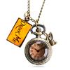 Relógio de Bolso Pingente Bronze Vintage Retrô Pequena Fofa Etiqueta Beba-me Corrente de Colar Moda Top Presentes para Meninas Mulheres