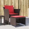 VidaXL Garden Chair with Stool Brown Braided Resin, Garden Seat, Outdoor Seat, Outdoor Chair, Chair 368622