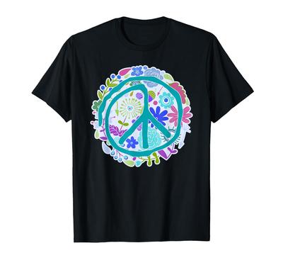 Flower Power PEACE Sign 2 Happy Fan Fun - T-shirt