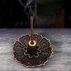 1PCS Lotus Alloy Incense Burner Stick Holder Home Buddhism Line Incense Plate Sandalwood Coil Base Temples Delicate Home Decor