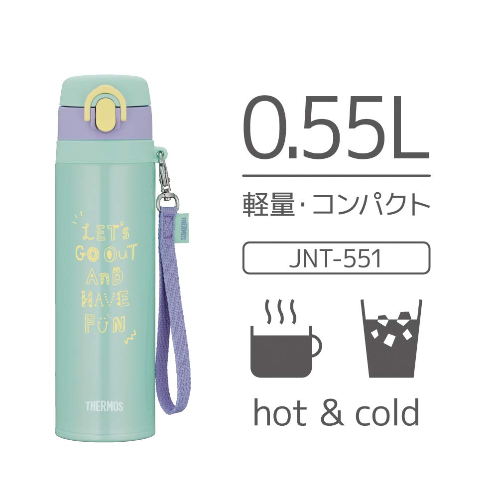Thermos Water Bottle Vacuum Insulated Mobile Mug 550ml Mint Purple MP JNT-551