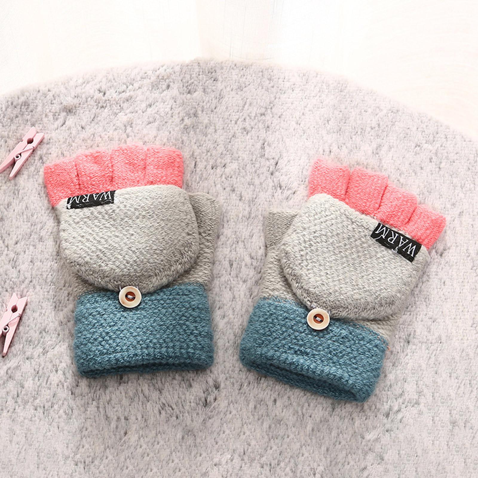 

Модные вязаные перчатки, сохраняющие тепло, плюшевые милые шерстяные перчатки для любителей разноцветный