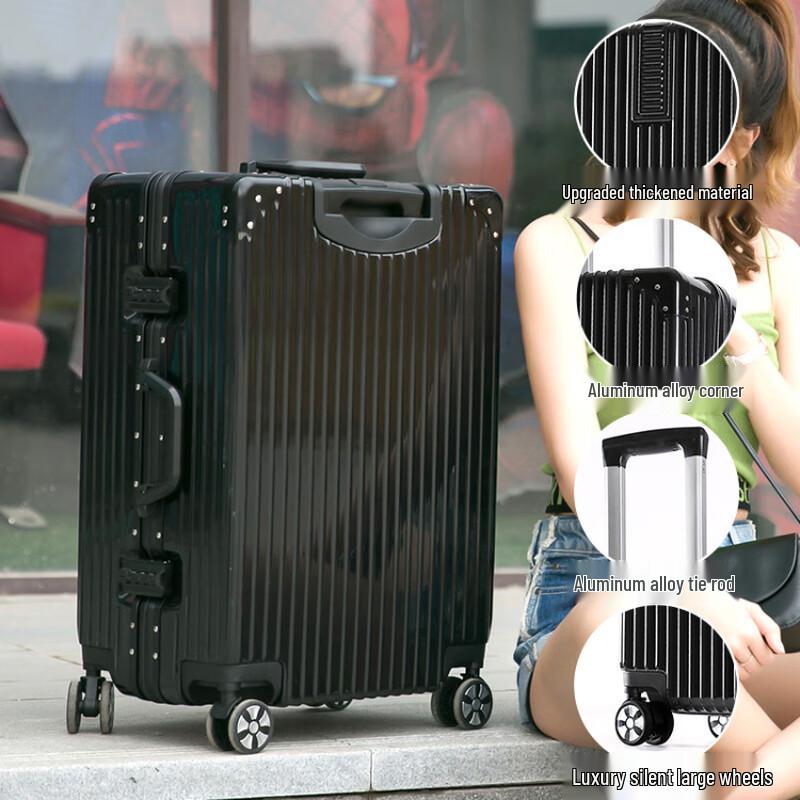 Retro Aluminum Frame Hardside Spinner Luggage 20 inch