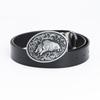 Men's Retro Cowhide Belt with Smooth Buckle - Korean Style, Trendy and Simple Wide Waistband.