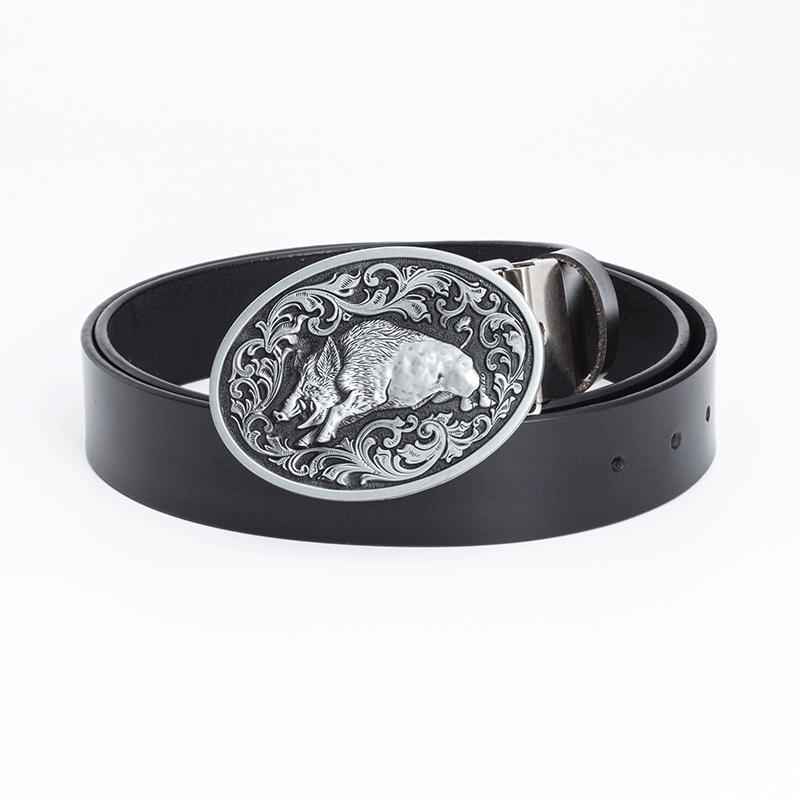 Men's Retro Cowhide Belt with Smooth Buckle - Korean Style, Trendy and Simple Wide Waistband.