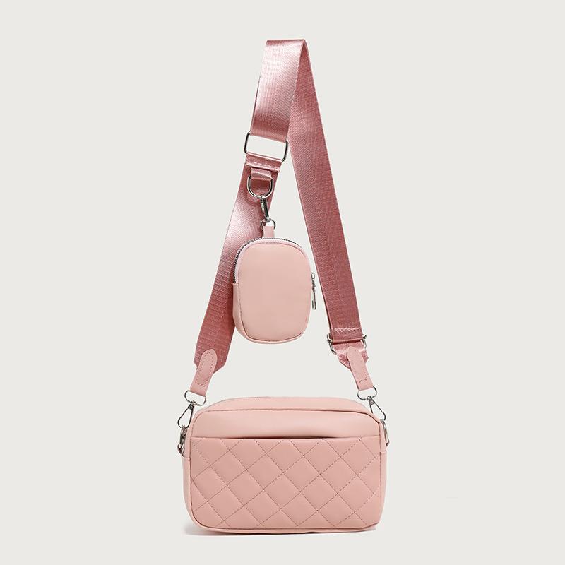 New Fashion Diamond Embroidered Square Bag Front Bag Storage with Mini Change Bag Women's Bag Messenger Bag Trend