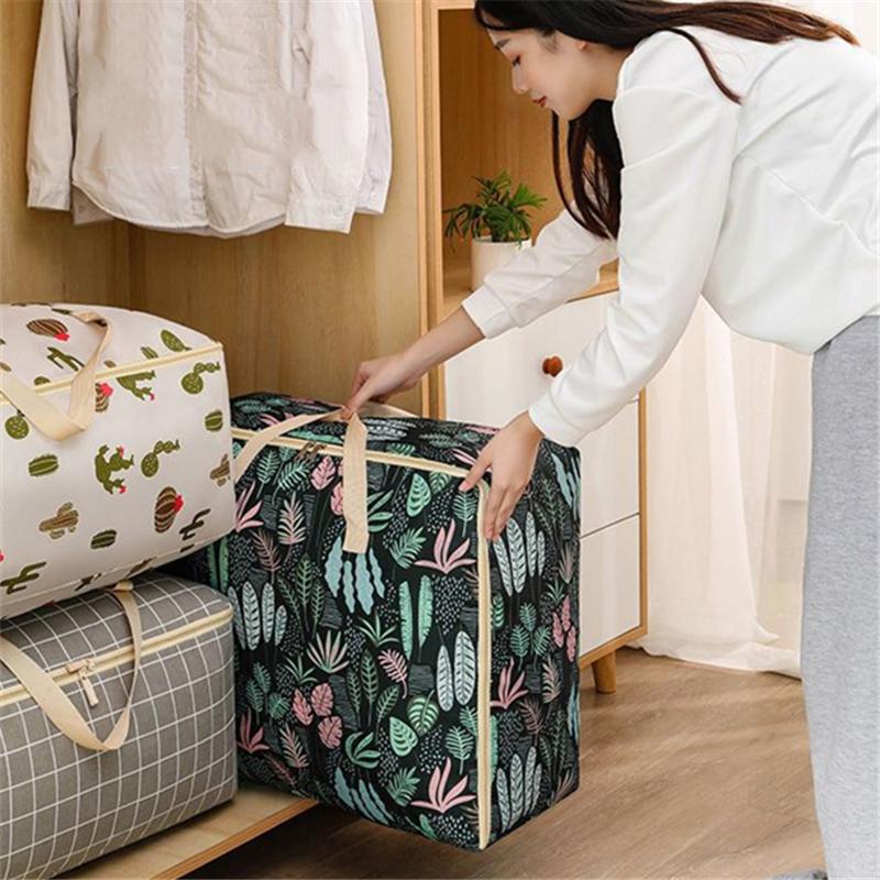 Thickened Household Large Capacity Portable Storage Bag Zipper Quilt Clothes Storage Bag Student Waterproof Duffel Bag