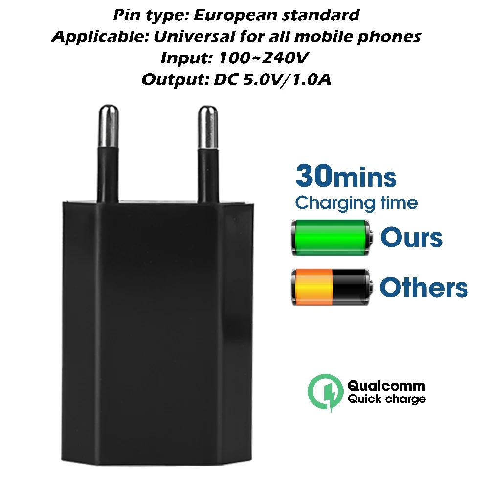 1/5Pcs Universal EU Plug Travel Mini USB Wall Charger 5V/1A Power Adapter Mobile Phone Charging for IPhone Samsung Xiaomi