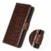 For iPhone 17 Pro Max Case Crocodile Texture Genuine Cow Leather Phone Wallet Cover