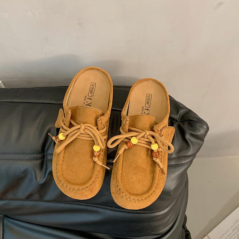 

Ретро мода универсальная сумка домашние тапочки весна и осень новые толстая подошва увеличивающая рост бисерные повседневные тапочки 40 верблюд