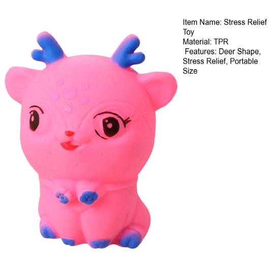 Small Deer Squeeze Toy Stress Relief Flour Filling Deer Stress Ball Portable Slow Rebound Cartoon Animal Decompression Office Desk Toy