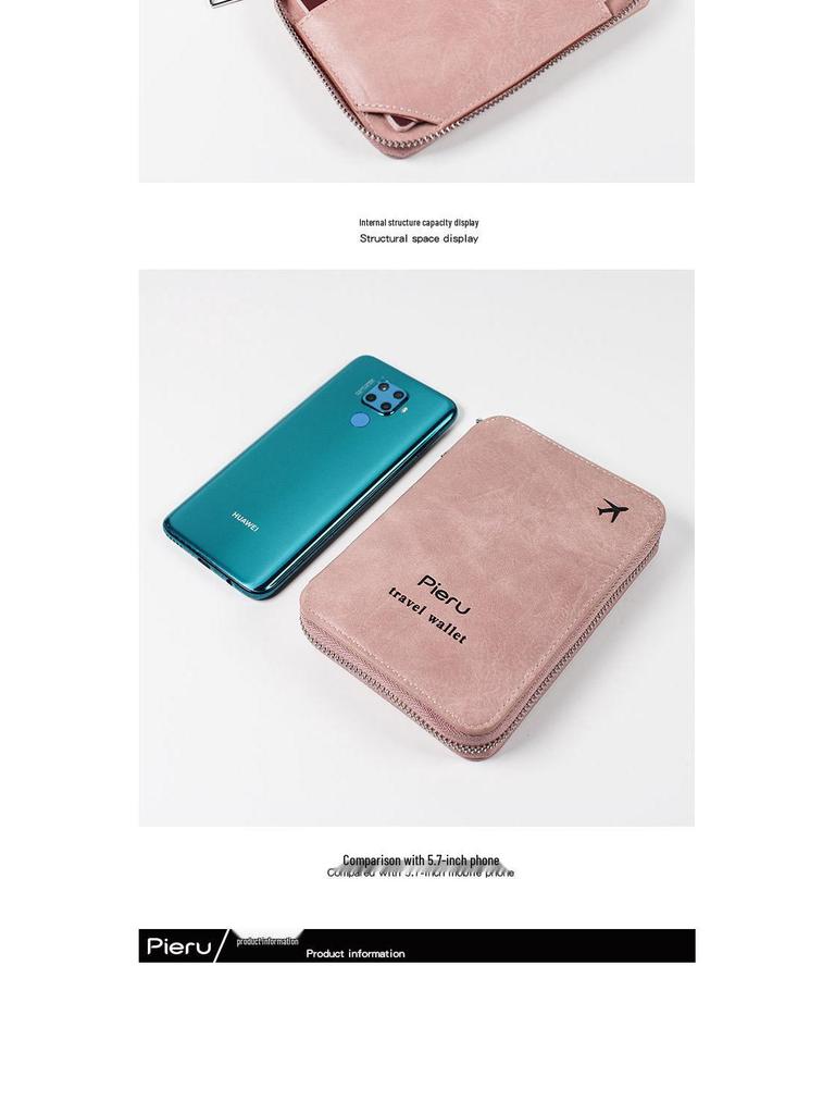 2024 RFID Anti-Theft Zipper Passport Holder: Multifunctional Travel Wallet Organizer