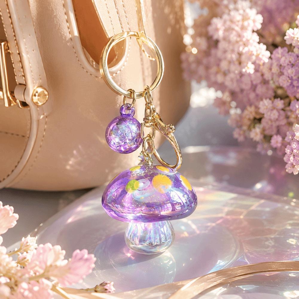 Acrylic Mushroom Keychain Ornaments Bag Hanging Pendant Exquisite Mushroom Pendant Accessory