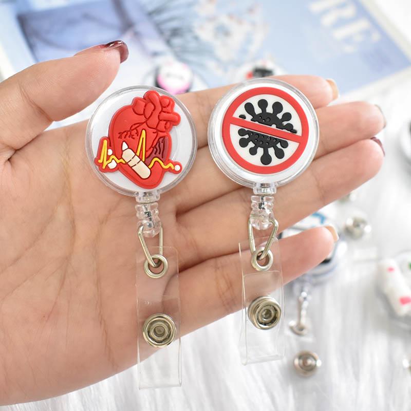 1PCS Hospital Retractable Badge Reel with Belt Clip Cute Nurse Doctor Name Tag Card Holder Accessories Office Supply Clip
