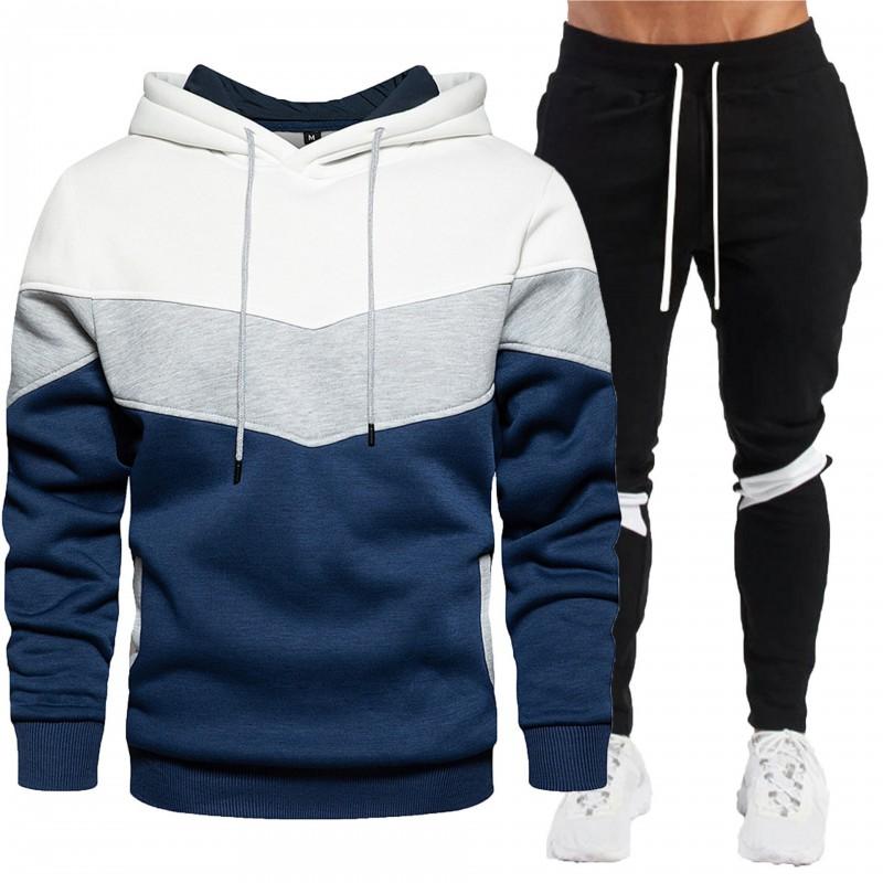 Mens Casual Sportswear Set Long Sleeve Hooded Sweatshirt Pants Outfit
