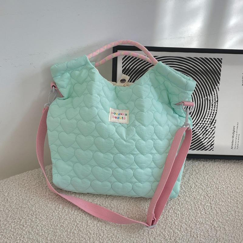 

1 Милая кремовая сумка-тоут из парусины с принтом ветра, стеганая «Любовь», большая вместимость, студенческая сумка-тоут, повседневная сумка-мессенджер