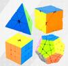 MoYu Meilong Abnormity Magic Cube, Stickerless, Brain Training, Smooth Rotation, 4-Hedron, 6-Hedron, and 12-Hedron Cubes, Set of 4 [Parallel Import]