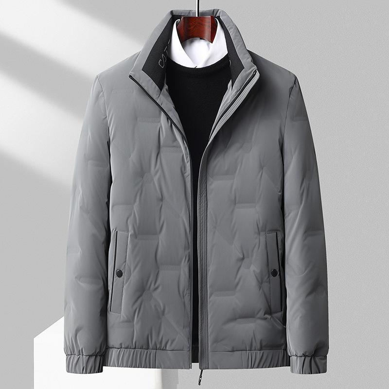 

Осень и зима Новая теплая и утолщенная короткая пуховая молодежная куртка с белым утиным пухом Tide 195 серый