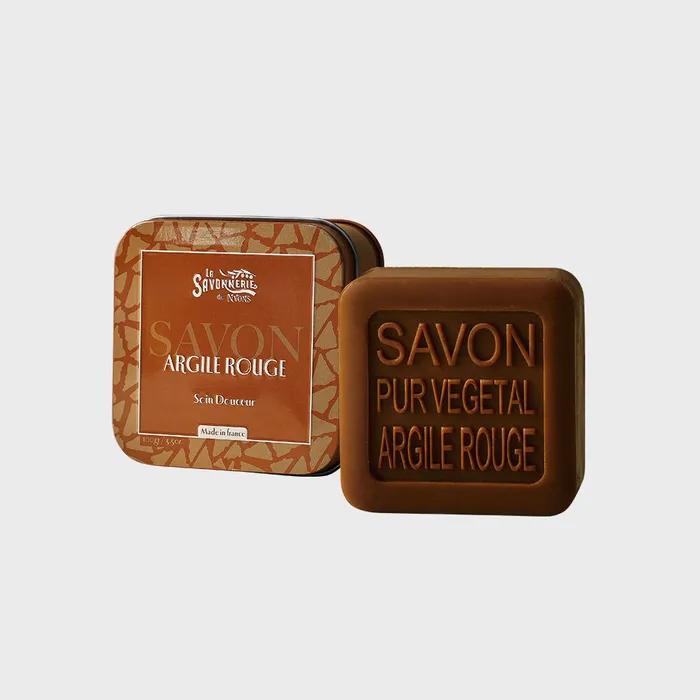 

Французское мыло в жестяной коробке с красной глиной 100 г