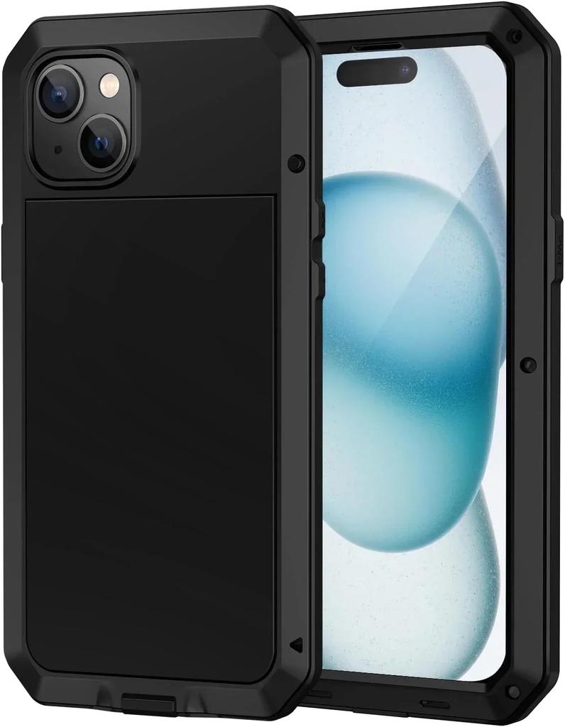 Custodia in Metallo Blindata per IPhone 17 18 Pro Air 17e 16e 16 15 14 13 12 11 Pro Max XS XR 8 7 Plus Copertura Resistente Protezione Schermo
