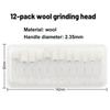 12Pcs New Accessories 2.35mm Shank Grinding Head Wool Wheel Manicure Polishing Wool Grinding Head
