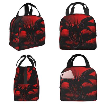 Dragon Red Moon Pattern Insulated Lunch Bag for Women Office Cooler Thermal Food Box Tote Portable Lunch Boxes Container