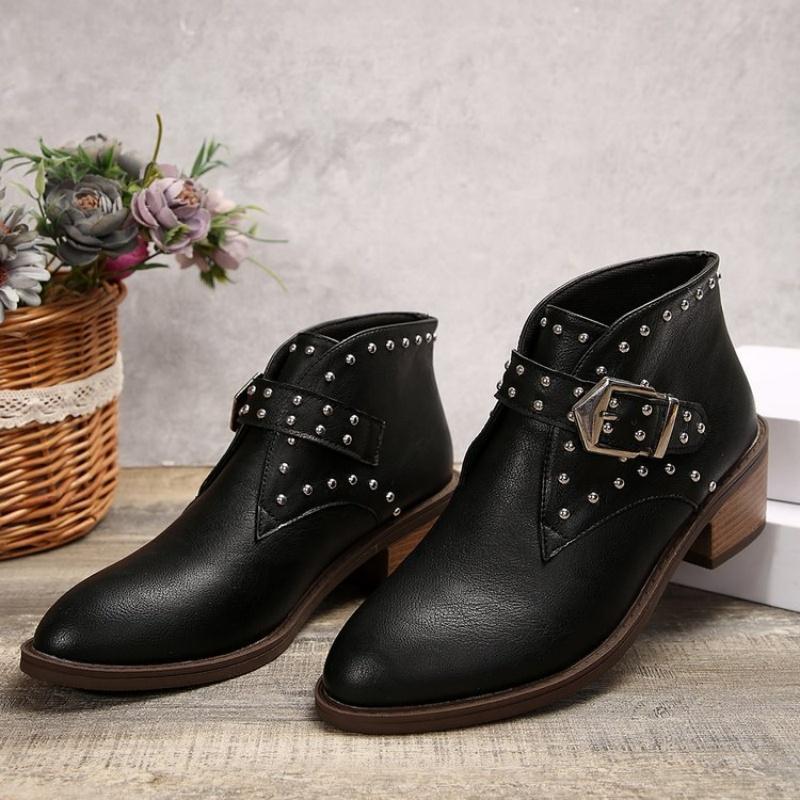Fashion Fall-winter 2025 Fashion Plus-size Chelsea Boots for Women Studded and Buttoned Casual Ankle Boots for Women
