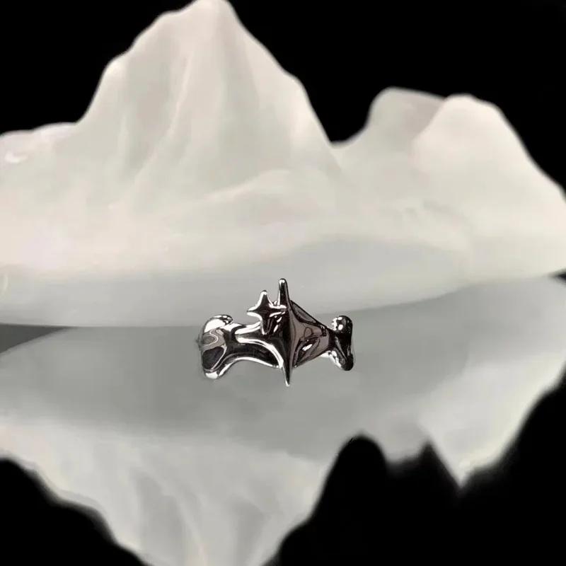 

Color Irregular Stars Rings Vintage Gothic Ring For Men Women Fashion Cross Star Open Adjustable Ring Y2K Jewelry Gift resizable