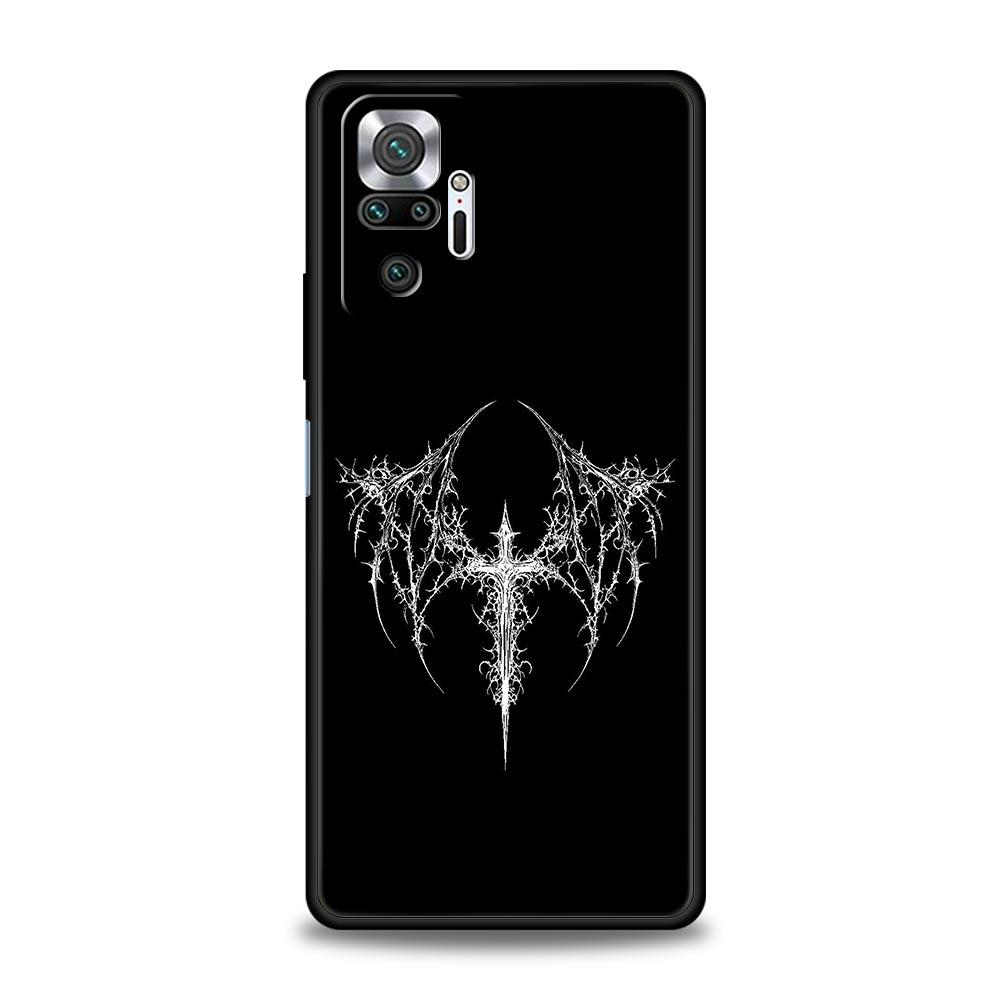 Cyber Sigil Cross line Phone Case For Xiaomi Redmi Note 14 13 5G 10 11 12 Pro Plus 4G 14C 13C 12C 10C Black Cover