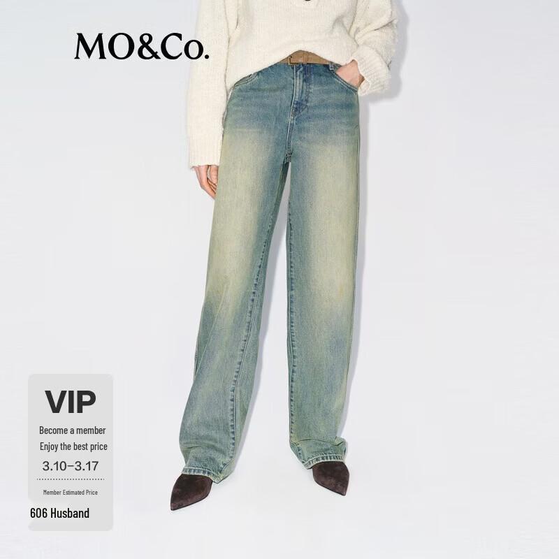 MO&Co. Women s Washed Denim Regular Fit Jeans 27