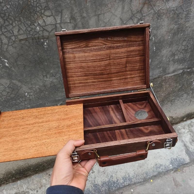 Wooden Side Pull Palette Portable Oil Painting Box Art Materials Student Outdoor Sketching Painting Creation Water Color Palette