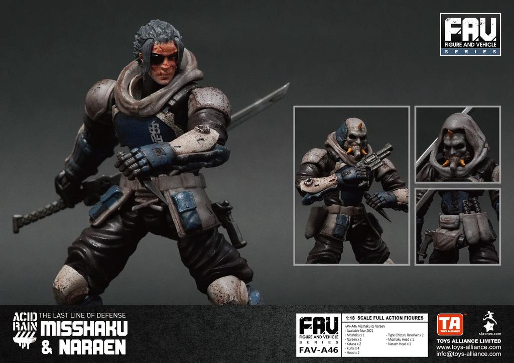 TOYS ALLIANCE LIMITED FAV A46 Mitsuaki Naranoen Scale ABS Painted Movable Figure "Acid Rain" & 1/18