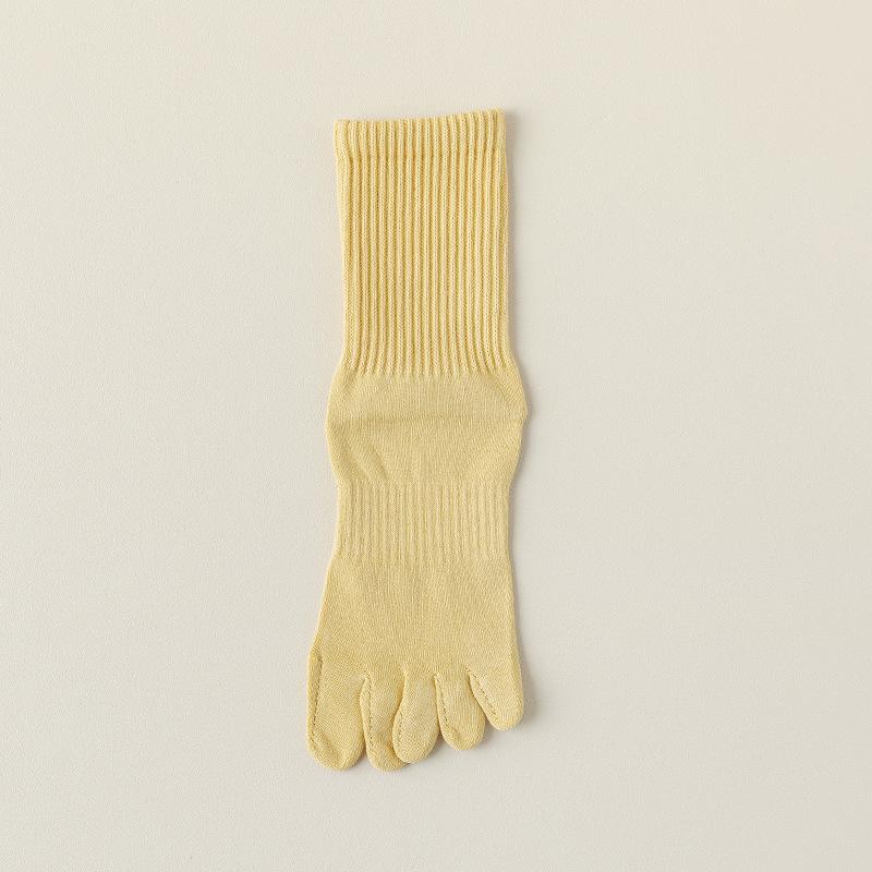 Damskie skarpetki do połowy łydki z pięcioma palcami - Jesień/Zima Czysta bawełna, Odprowadzające pot, Antybakteryjne, Nie mechacące się, Konstrukcja z rozdzielonymi palcami.